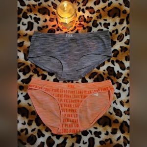 NWT Victoria's Secret PINK Bikini Panty Panties Low Rise Lot of 2 Size S NEW!